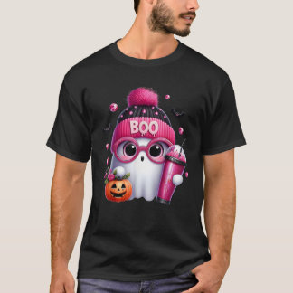 Cute Roze Geest Boo Halloween Kostuum voor Meisje T-shirt