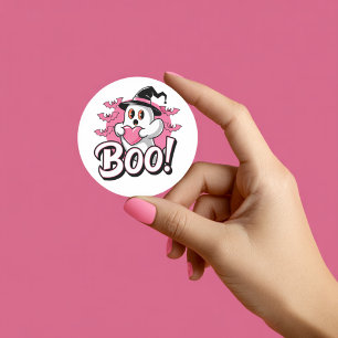 Cute Roze Geest Boo Sticker Halloween