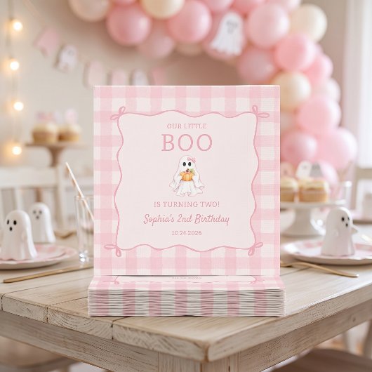 Cute Roze Geest Halloween Verjaardag Servetten
