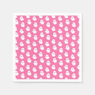 Cute Roze Geest Patroon – Halloween Design Servet