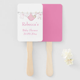 Cute Roze geïllustreerd Clothesline Baby shower Handwaaier