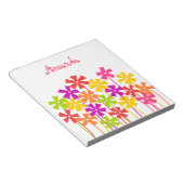 Cute roze gele oranje simpele bloemen naam  notitieblok (Schuin)