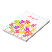 Cute roze gele oranje simpele bloemen naam  notitieblok (Linkerzijde)