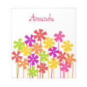 Cute roze gele oranje simpele bloemen naam  notitieblok (Voorkant)