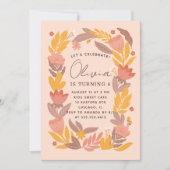 Cute roze gele tuinbouwer verjaardagsfeest (Voorkant)