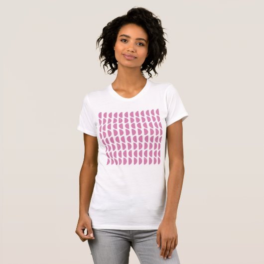 Cute roze Geometric Shapes Block Print Pattern T-shirt (Voorkant volledig)