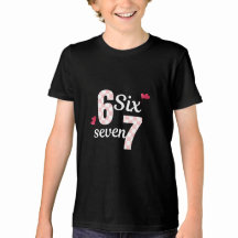 Cute Roze Geruite Cijfers 6 7 T-shirt
