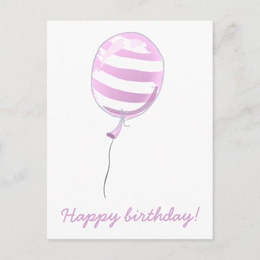 Cute roze gestreept ballon - Kinderen van zaterdag Briefkaart (Voorkant)