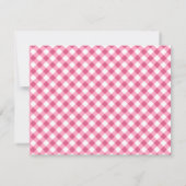 Cute Roze Gingham Plaid Persoonlijk Notitiekaartje (Achterkant)