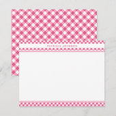 Cute Roze Gingham Plaid Persoonlijk Notitiekaartje (Voorkant / Achterkant)