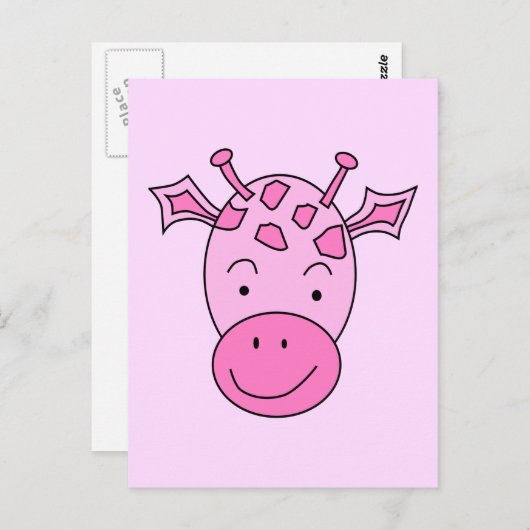 Cute roze Giraffe. Briefkaart (Voorkant / Achterkant)