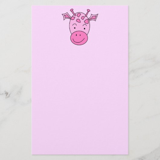 Cute roze Giraffe. Briefpapier (Voorkant)