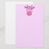 Cute roze Giraffe. Briefpapier (Voorkant / Achterkant)