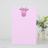 Cute roze Giraffe. Briefpapier (Staand voorkant)