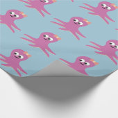 Cute roze girl Octopus Cadeaupapier (Hoek)