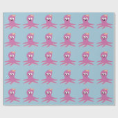 Cute roze girl Octopus Cadeaupapier (Vlak)
