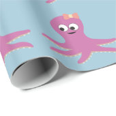 Cute roze girl Octopus Cadeaupapier (Rol Hoek)