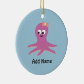 Cute roze girl Octopus Keramisch Ornament (Rechts)