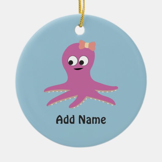 Cute roze girl Octopus Keramisch Ornament (Voorkant)