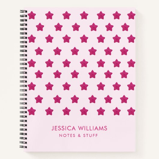 Cute roze glinster monogram notitieboek (Voorkant)