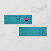 Cute roze glitter cupcake turkooizen glitter mini visitekaartje (Voorkant / Achterkant)