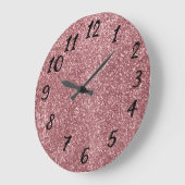 Cute roze glitter grote klok (Hoek)