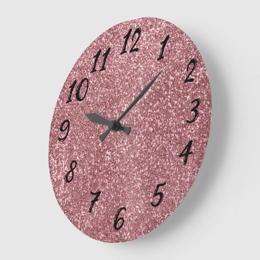 Cute roze glitter grote klok (Hoek)