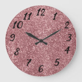 Cute roze glitter grote klok (Voorkant)