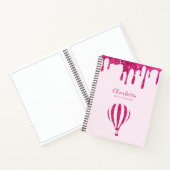 Cute roze glitter monogram schets notitieboek (Binnen)