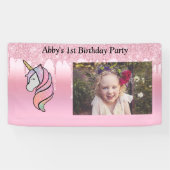 Cute Roze Glitterdruppel  Spandoek (Horizontaal)