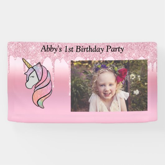 Cute Roze Glitterdruppel  Spandoek (Horizontaal)