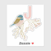 Cute roze Gold Chickadee Florence Print and Initia Sticker (Vel)