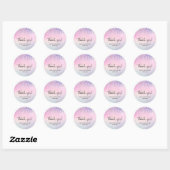 Cute Roze & Gold Rainbow Glitter Drift Baby shower Ronde Sticker (Vel)