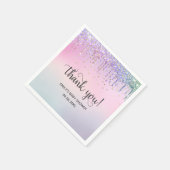 Cute Roze & Gold Rainbow Glitter Drift Baby shower Servet (Hoek)