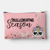 Cute Roze Gothische Schedel Halloween Accessoireta Etui (Achterkant)