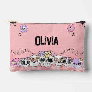 Cute Roze Gothische Schedel Halloween Accessoireta Etui