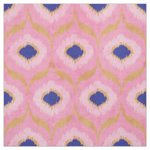Cute roze goud en blue ikat tribal patroon stof