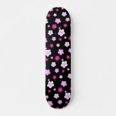 Cute roze gradiëntbloempatroon op Black BG Gift Persoonlijk Skateboard (Voorkant)