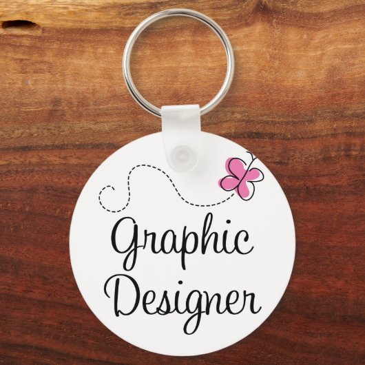 Cute roze grafische ontwerper sleutelhanger (Voorkant)