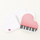 Cute Roze Grand Piano Hartvormig Notitieboek (Binnen)