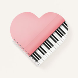 Cute Roze Grand Piano Hartvormig Notitieboek