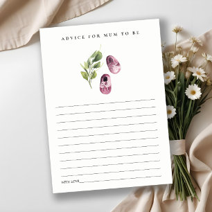 Cute roze Green Leafy Advice voor moeder Baby show Informatiekaartje