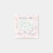 Cute roze Green Succulents Personalized Post-it® Notes (Voorkant)