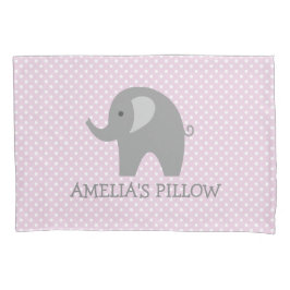 Cute roze grijze olifant meisje slaapkamer kussens kussensloop