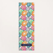 Cute roze groen oranje gepersonaliseerd geodepatro yogamat (Voorkant)