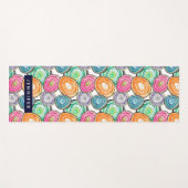 Cute roze groen oranje gepersonaliseerd geodepatro yogamat (Voorkant (horizontaal))