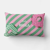 Cute Roze & Groene Donut Baby Kussenhoes Kussen (Voorkant)