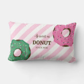 Cute Roze & Groene Donut Baby Worpkussen Kussen (Achterkant)