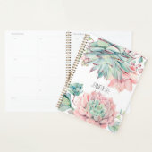 Cute roze groene succultus planner (Display)