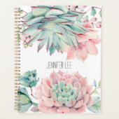 Cute roze groene succultus planner (Voorkant)